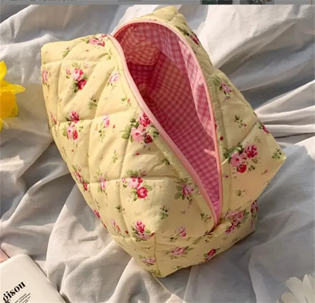 Large Capacity Travel Multifunctional Floral Makeup Bag Yellow Rose - Shop at LoveMi