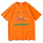 New Loose Print T-shirt Summer - Orange
