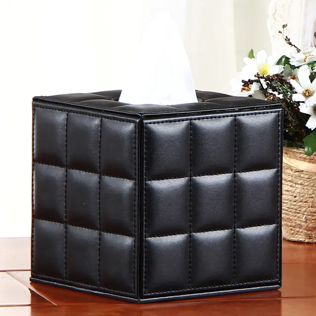 Creative Living Room Desktop Tissue Box Chart Drum Black Sheepskin Pattern - Shop at LoveMi