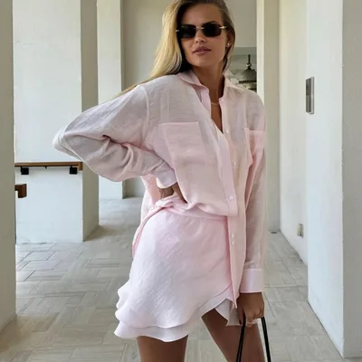 Beach Sun Protection Shirt Beach Vacation Suit Pink - Shop at LoveMi