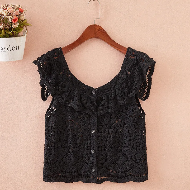 Sleeveless Vest Top Women's Small Sling Vest - Black