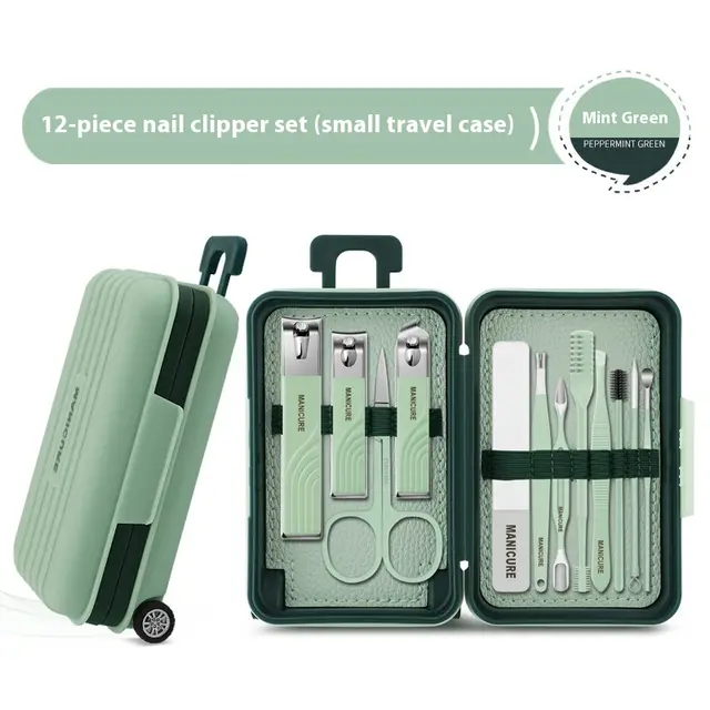 Portable Travel Case Nail Scissors Home Use Set Mint Green - Shop at LoveMi