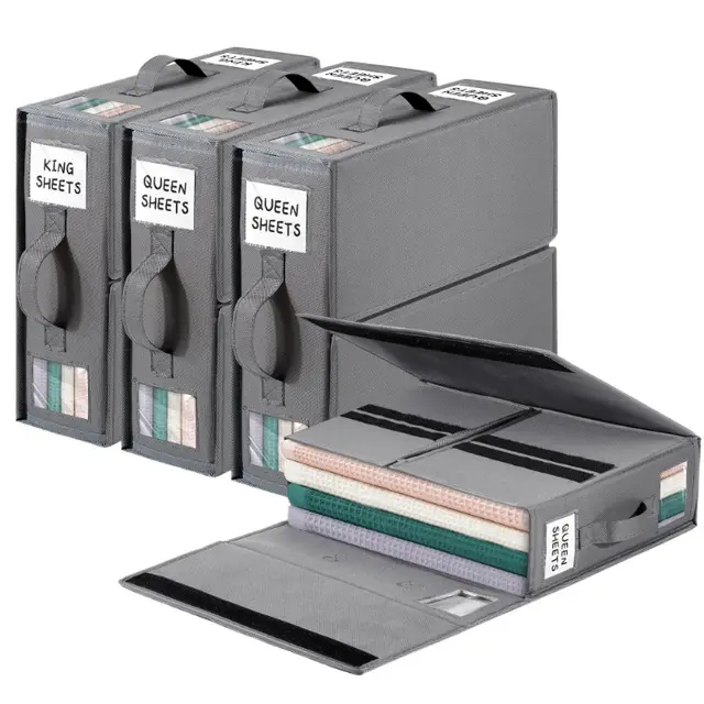 Foldable Wardrobe Storage Bag Gray Square See Through - Shop at LoveMi