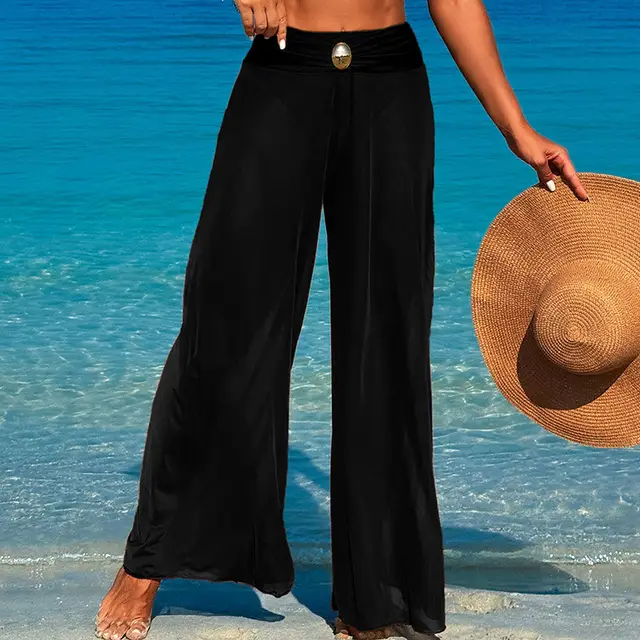 Bikini Three piece Beach Pants Split Swimsuit For Women Black Trousers - Shop at LoveMi