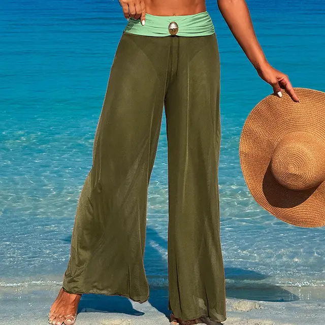 Bikini Three piece Beach Pants Split Swimsuit For Women Olive Trousers - Shop at LoveMi