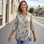 Women's Drop-shoulder Sleeve 3D Digital Printing Shirt - 04 Colors-3Xl - View 1