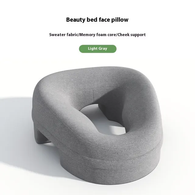 Household Massage Face Pillow Face Pad Bed Hole Flap Hole Comfortable Breathable Memory Foam Light Gray - Shop at LoveMi