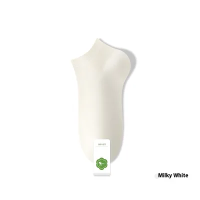 Women's Pure Cotton Spring And Summer Seamless Socks Deodorant Sweat Absorbing Socks Milky White - Shop at LoveMi