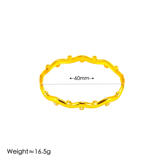 European And American Fashion Explosion Photo Irregular Line Diamond Oil Pressure Bracelet INS Gold Wavy Diamond - Shop at LoveMi