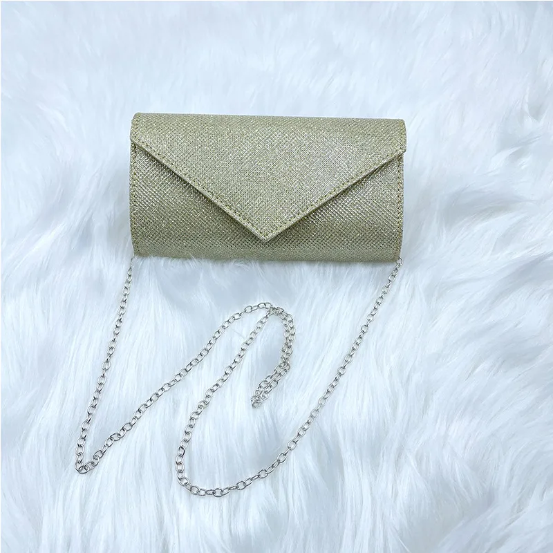 European And American Style Fashion Flash Material Dinner Bag Clutch Gold - Shop at LoveMi