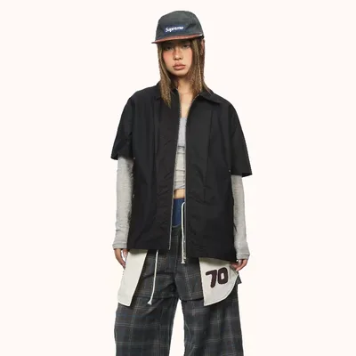 Retro Lapels Zipper Short Sleeve Shirt Female Summer New Loose Black - Shop at LoveMi