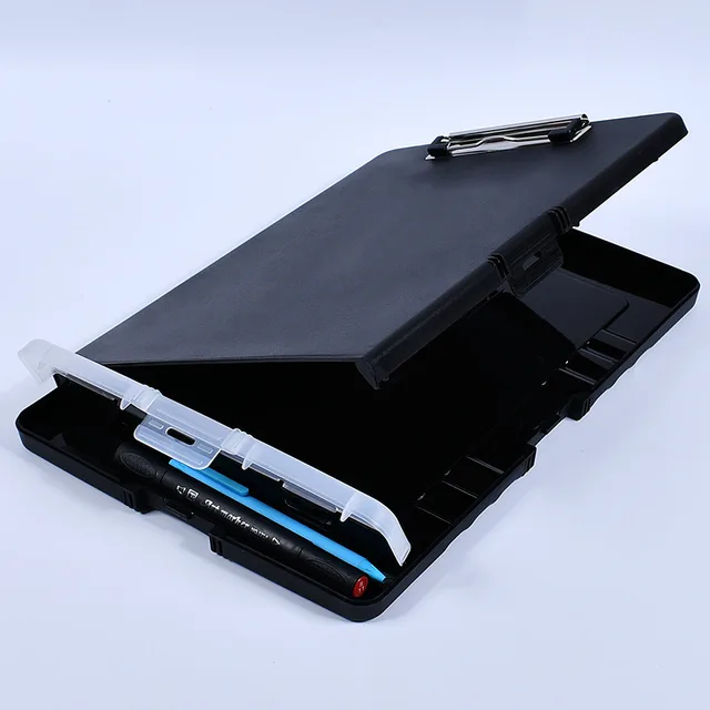 Waterproof Multifunctional Folder With Pen Slot Test Paper Material Storage Box Black - Shop at LoveMi