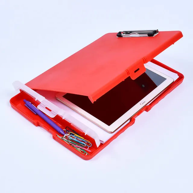 Waterproof Multifunctional Folder With Pen Slot Test Paper Material Storage Box Bright Red - Shop at LoveMi