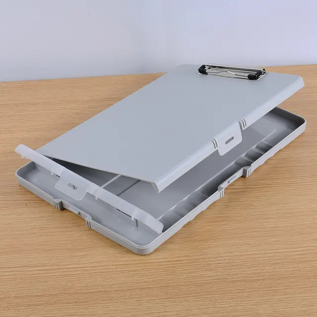 Waterproof Multifunctional Folder With Pen Slot Test Paper Material Storage Box Gentleman Gray - Shop at LoveMi