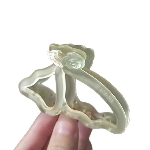 Fairy Butterfly Rose Flower Hair Clip Mint Transparent Green - Shop at LoveMi