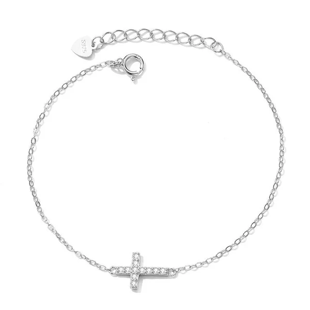 Hollow Sterling Silver Cross Fashion Simple Lady Bsb088A Silver - Shop at LoveMi
