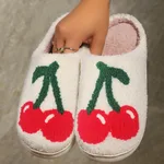 Fruit Pattern Series Men's And Women's Slippers - Cherry-36To37