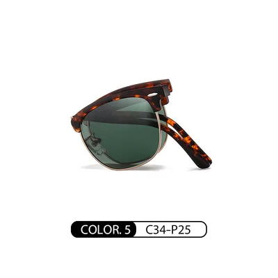 Polarized Color Sunscreen Folding Sunglasses Noodle Tea Silverdried - Shop at LoveMi