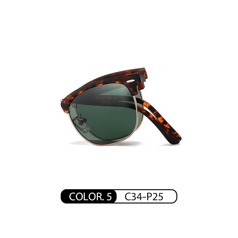 Polarized Colour Sunscreen Folding Sunglasses - Noodle Tea Silverdried