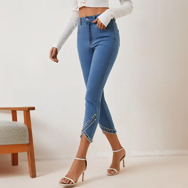 Women's Summer New High Waist Slimming Stretch Denim Blue - Shop at LoveMi