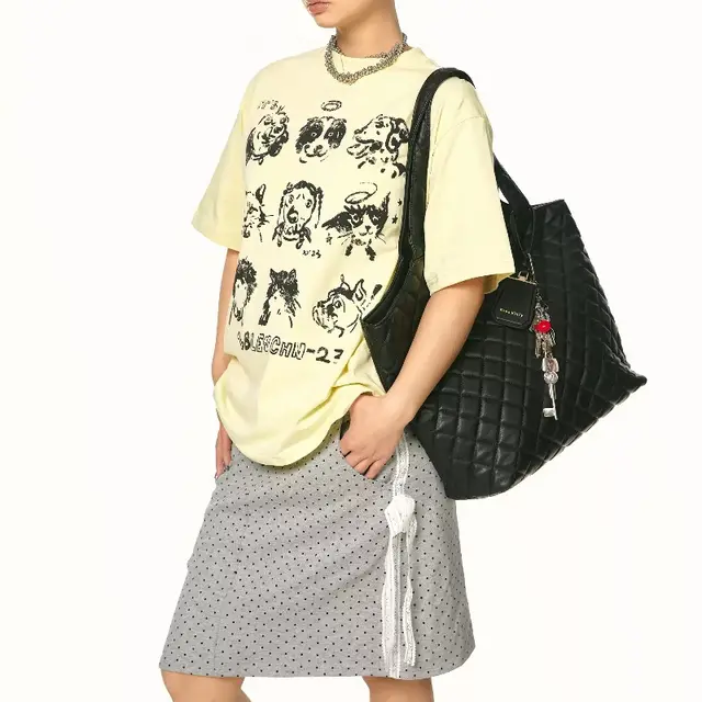 Retro Dots Slimming A Line Skirt Women's Summer All match Casual Gray - Shop at LoveMi