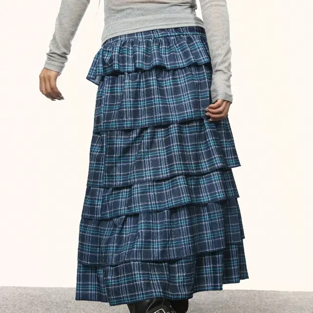 Retro Blue Plaid Cake Dress Women's Summer Blue - Shop at LoveMi