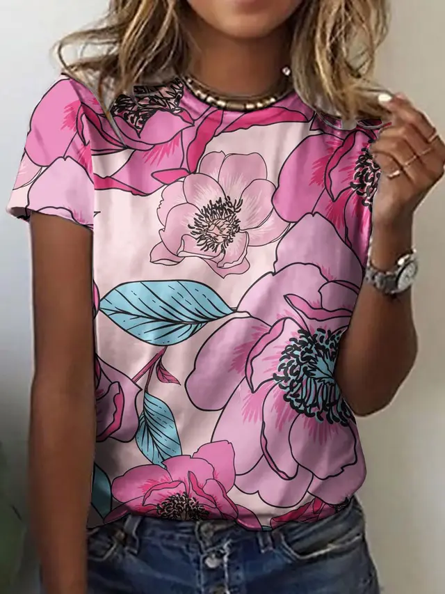 Digital Printing Short sleeved Women's T shirt G7P2 - Shop at LoveMi