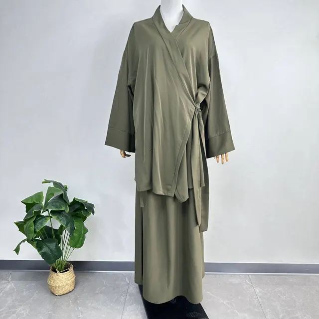Dubai Fashion Elegant Women's Clothing Two piece Suit Army Green - Shop at LoveMi