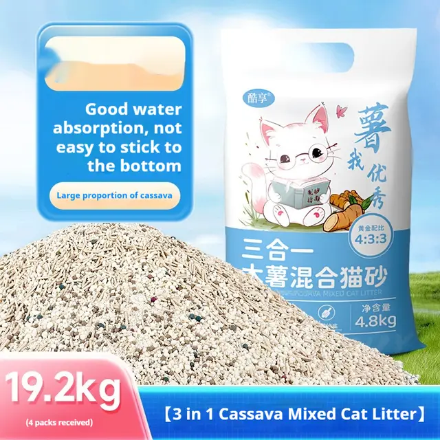 Big Bag 10kg Mixed Bitter Cassava Cat Litter Deodorant Dust free Tofu Bentonite 19.2Kg - Shop at LoveMi