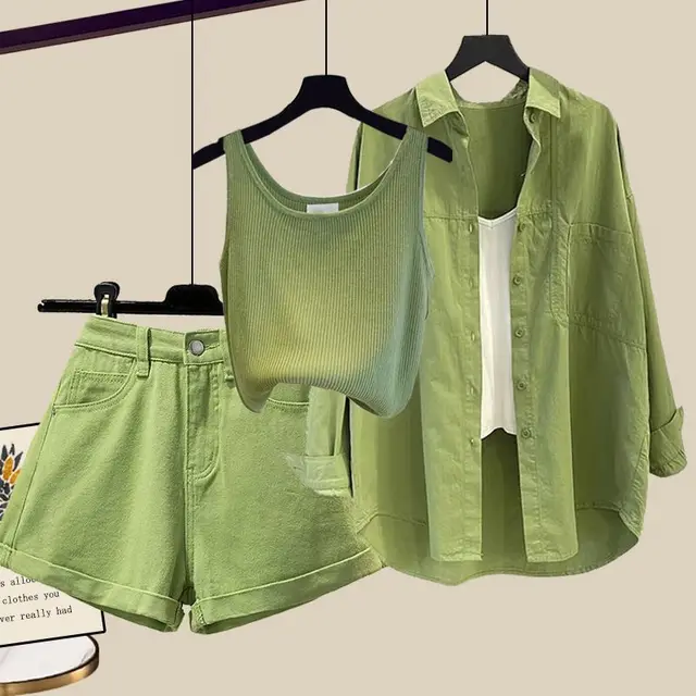 Summer Mint Man Style Dopamine Wear Match Suit Women Green - Shop at LoveMi
