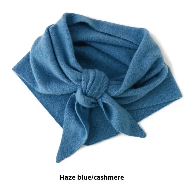 100 Pure Cashmere Knitted Outerwear Small Shawl Korean Men And Women Haze Blue - Shop at LoveMi