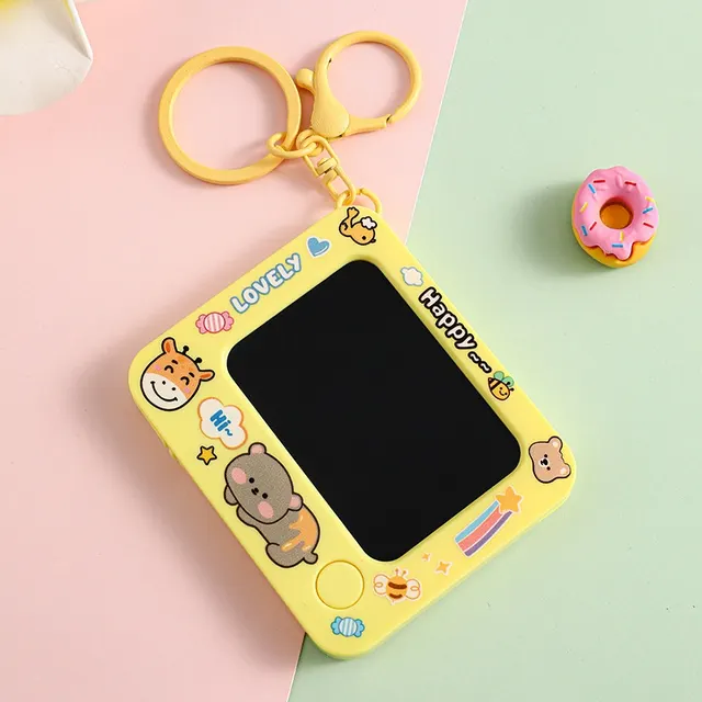 Graffiti Drawing Board Car Key Ring Cartoon Couple Bags Pendant Graffiti Drawing Board Yellow - Shop at LoveMi