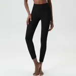 Women's Plus Size Viscoelastic Leggings With Tight Base - Black