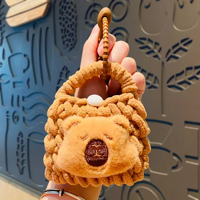 Creative Capabala Knitted Earphone Bag Pendant Capybara Head - Shop at LoveMi
