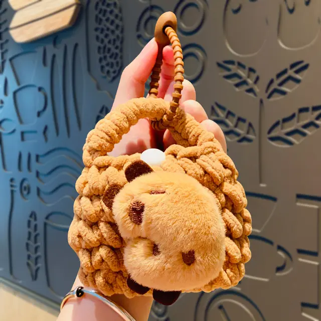 Creative Capabala Knitted Earphone Bag Pendant Capybara Whole Body - Shop at LoveMi