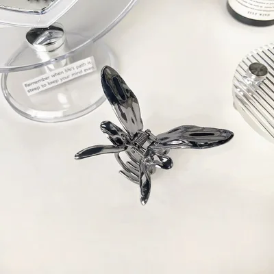 Elegant Style Hollow Butterfly Tassel Alloy Barrettes Gun Black Butterfly 78Cm - Shop at LoveMi