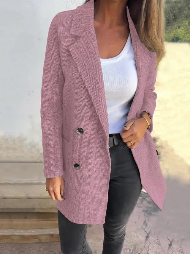 Street Hipster Padded Woolen Coat Pink - Shop at LoveMi