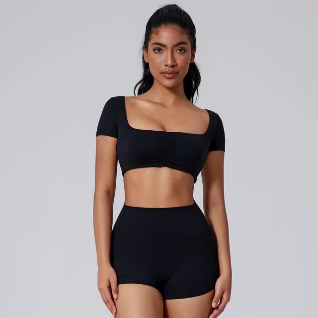 Women's Spring And Summer Solid Color Short Sleeve Black - Shop at LoveMi