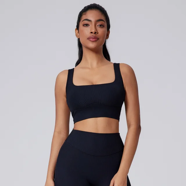 Women's Fashion Yoga Running Fitness Sports Vest Black - Shop at LoveMi