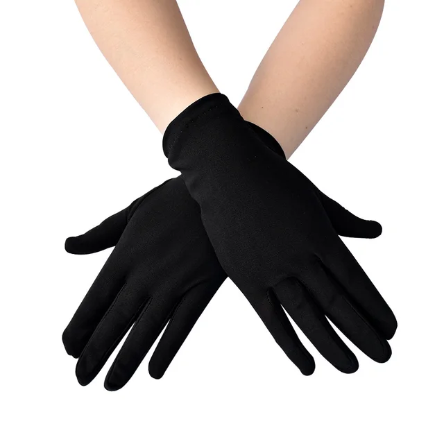 Spring And Autumn New Women's Hand Guard Milk Silk Satin Stretch Gloves Black - Shop at LoveMi
