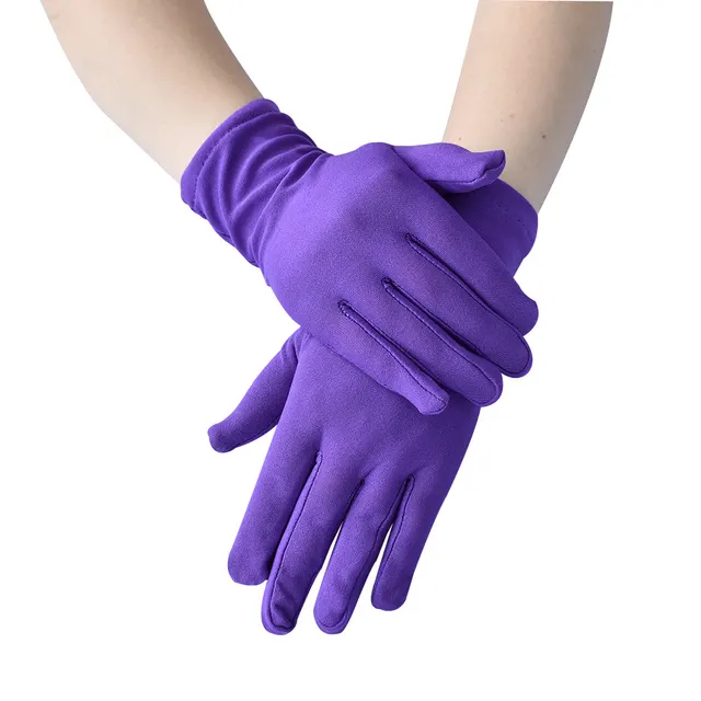 Spring And Autumn New Women's Hand Guard Milk Silk Satin Stretch Gloves Purple - Shop at LoveMi
