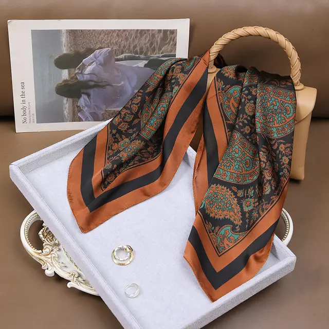 High grade Korean Style Fashion Business Vintage Printed Scarf For Women Classic Waist Drum Flowers - Shop at LoveMi