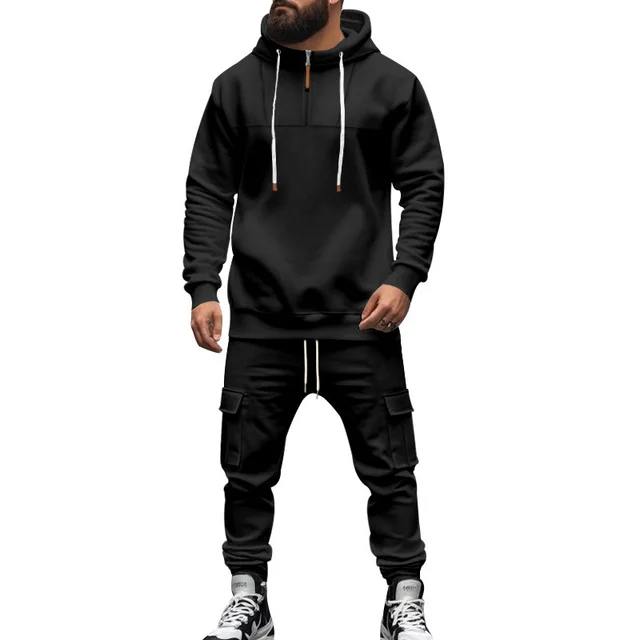 Autumn And Winter American Heavy Hooded Sweater Black - Shop at LoveMi