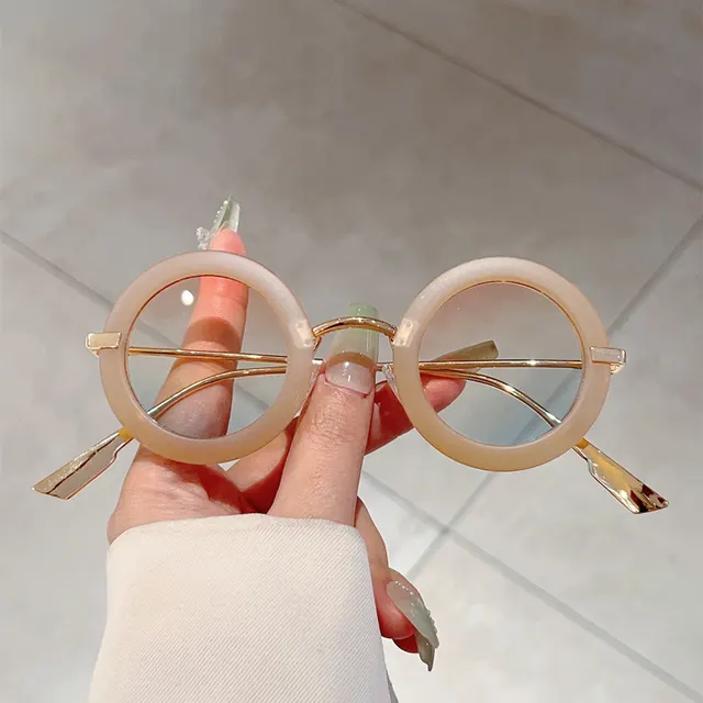 Small Frame Oval Fashion Sunglasses UV Protection Champagne Box - Shop at LoveMi
