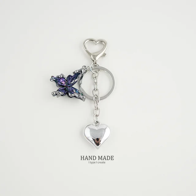 Color changing Butterfly Keychain Personality Cute Cartoon Dark Blue - Shop at LoveMi