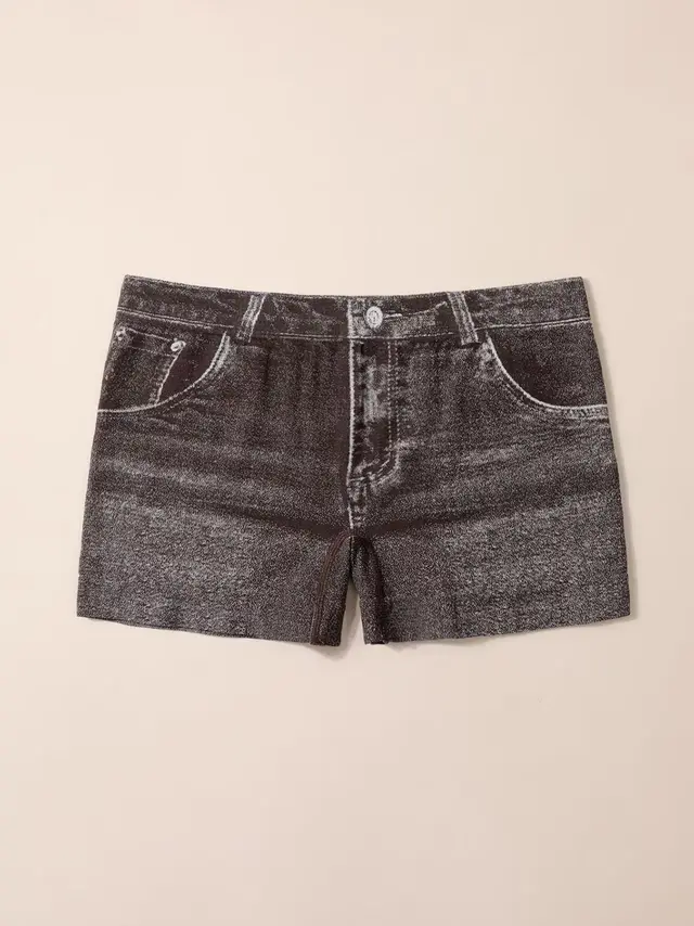 Women's Seamless Printed Denim Boxers Coffee - Shop at LoveMi