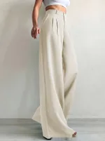 Elegant Solid Color High-grade Draping Formal Suit Trousers - 5 Apricot