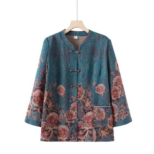 Middle aged And Elderly Spring And Summer Wear Grandma Thin Tang Suit Upper Clothes No 4 Color - Shop at LoveMi