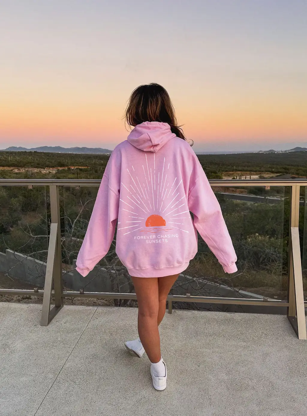 Sweater Printing Stylish Fashion Hooded - Pink Ms109