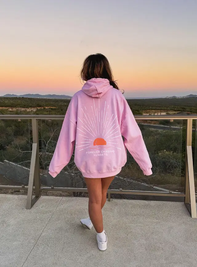 Sweater Printing Stylish Fashion Hooded Pink Ms109 - Shop at LoveMi